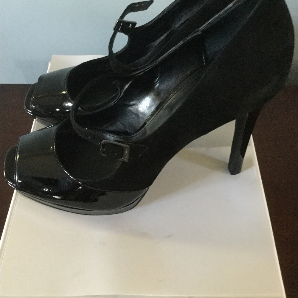 Calvin Klein black patent heels size 9